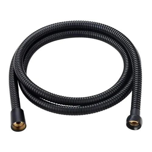 Duschschlauch aus Edelstahl, Schwarz, 1,80 m