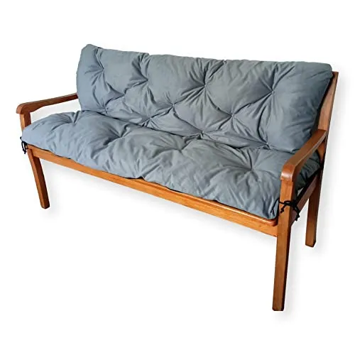 4L Textil Gartenbankauflage Hollywoodschaukel Auflage Bankauflage Outdoor Sitzkissen Bank Gartenbank Auflage Bankkissen Sitzauflage Bank Sitzpolster Bank Pallettensitzkissen (180x50x50 cm, Grau)