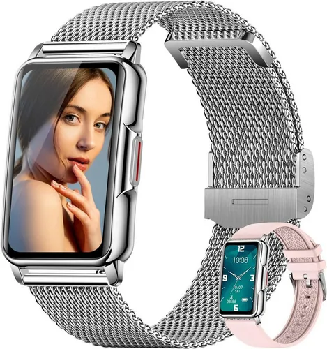 Kesasohe Damen's IP68 Wasserdicht Fitness tracker, Sportuhr 124 Sportmodi Smartwatch (4 cm/1,47 Zoll, Android iOS), mit SpO2 Herzfrequenzmessung Schlafmonitor und Musikkontrolle