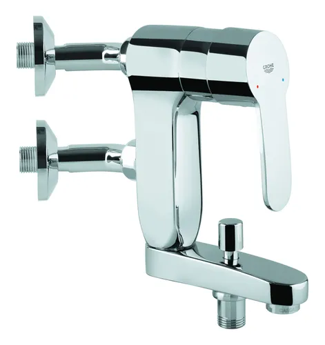 Grohe Eurostyle C Vertica Wannen Armatur 23302000 - Armatur für Wanne mit metallischem Bedienungshebel, Grohe SilkMove® Technologie für präzise Temperaturkontrolle und Grohe StarLight® Chromoberfläche für dauerhaften Glanz.