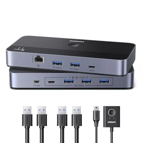 UGREEN USB Switch 2 PC USB 3.0 Switch 2 In 4 Out USB Umscahlter Ethernet