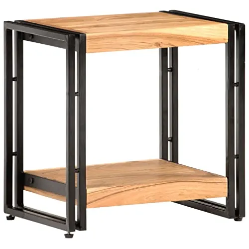 vidaXL Beistelltisch aus massivem Akazienholz 40x30x40 cm - Couchtisch im Industriestil aus stabilem Akazienholz, einzigartiges Design durch individuelle Holzmaserung, ideal als Beistelltisch oder Nachttisch.