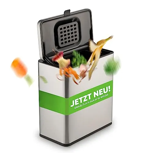 equipps Bio Mülleimer 6L | Stilvoller Komposteimer mit Geruchsfilter - Komposteimer für Küche, mit aktivem Geruchsfilter für geruchsfreiere Müllentsorgung und hochwertiger Edelstahlverarbeitung.