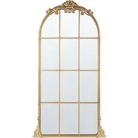 Beliani Ovaler Wandspiegel in Gold, 66x124 cm in gold von Beliani