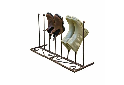 Loberon Schuhregal Patterson - Schuhablage im französischen Stil mit nostalgischen Zierelementen, ideal als Ordnungshelfer für Outdoor-Bereiche und aus langlebigem Eisen gefertigt.
