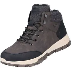 Rieker Schnürstiefel - Braun Synthetik, Größe 46 - Stilvoller Herren Schnürstiefel für kalte Wintertage mit wärmendem Lammfellfutter und RiekerTEX-Membran für optimalen Nässe- und Kälteschutz. Ideal für Freizeit und Outdoor-Aktivitäten.