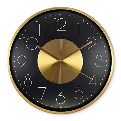 K&L Wall Art Goldene Aluminium Wanduhr 30cm von K&L Wall Art