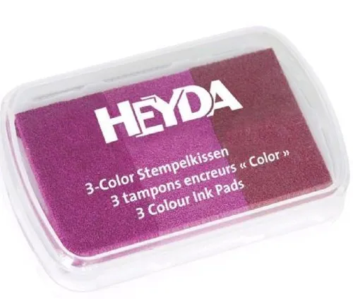 HEYDA Stempelkissen 3farbig 3-Color pink rosa MagentaRosatöne Stempelfarbe