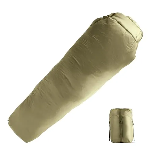 Mil-Tec Tactical 3 Schlafsack - Oliv - Schlafsack mit Thermolite-High-Tech Isolierung für optimale Wärme und geringes Gewicht. Ideal für Outdoor-Abenteuer, inklusive Kompressionssack für einfachen Transport.