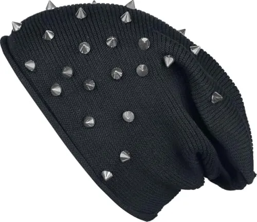 Black Premium by EMP Unisex Schwarze Beanie mit Nieten Standard