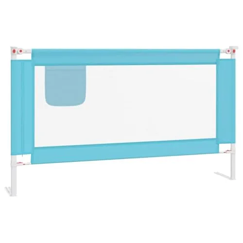 vidaXL Kleinkind-Bettschutzgitter Blau 140x25 cm - Kindersicherungen mit waschbarem Polyestergewebe, robust und leicht zu reinigen, bietet optimalen Schutz vor dem Herunterfallen für Kinder von 18 Monaten bis 5 Jahren.