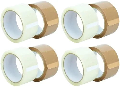 Stagetape 8 Rollen Paketklebeband 66 m x 48 mm Braun & Transparent