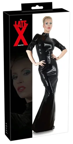 LATE X Sexy Langes Latexkleid Schwarz L in schwarz von Late X