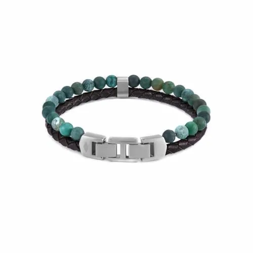 Fossil Edelstahlarmband für Herren, Dunkelgrün - Armband aus robustem Edelstahl mit eleganter Faltschließe, ideal für stilbewusste Herren, die einen modernen Look schätzen.