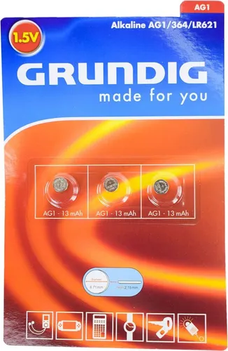Grundig Knopfzellenbatterien 3-tlg. Alkaline, Lithium und Hearing Aid