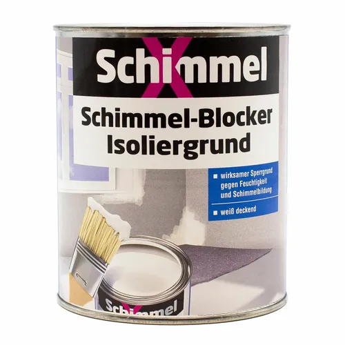 SchimmelX Isoliergrund weiß 750ml - Innen- & Außenfarben, schimmelresistente Spezialbeschichtung für bis zu 4 m², ideal für feuchte Räume wie Badezimmer und Küchen.