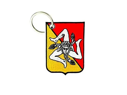 Akachafactory Schlüsselanhänger Fahne Flagge flaggen anhänger Motorrad Wappen Sicilia