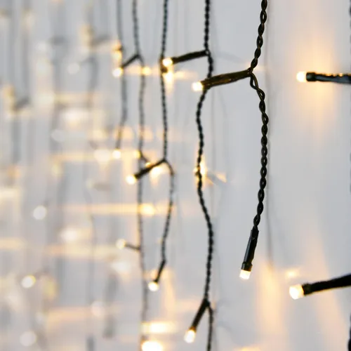 Produktbild Eisregen Lichtervorhang warm weiß für Außen 3m mit Stecker