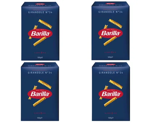 Barilla Nudeln, Barilla Girandole Nummer 34 Hartweizengrieß Nudeln 500g 4er Pack