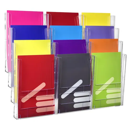 12-Fach DIN A4 Wandprospekthalter / Wanddisplay / Flyerhalter / Display