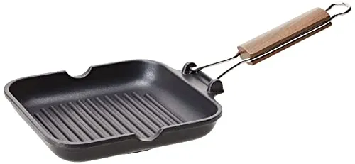 Harbenware Home Delizia Grillpfanne Antihaft mit biegsamen Griff, Aluminium, Schwarz, 20x20 cm