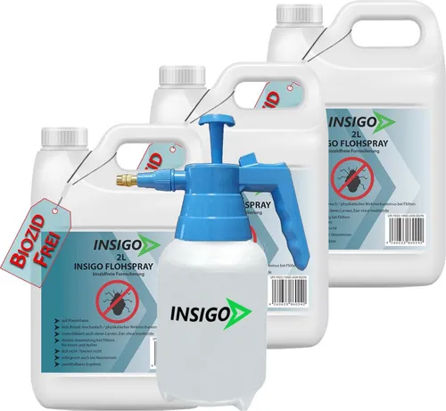 INSIGO Insektenspray 6 l - Biozidfreie Formel gegen Schädlinge - Insektizide Lösung auf Wasserbasis, geruchsarm und brennt/ätzt nicht. Ideal für Innen- und Außenbereiche, bekämpft fliegende und kriechende Insekten sowie deren Eier.