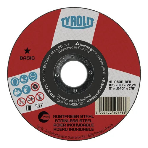 Tyrolit Trennscheibe INOX Basic 125 x 1 mm gerade - 34332869