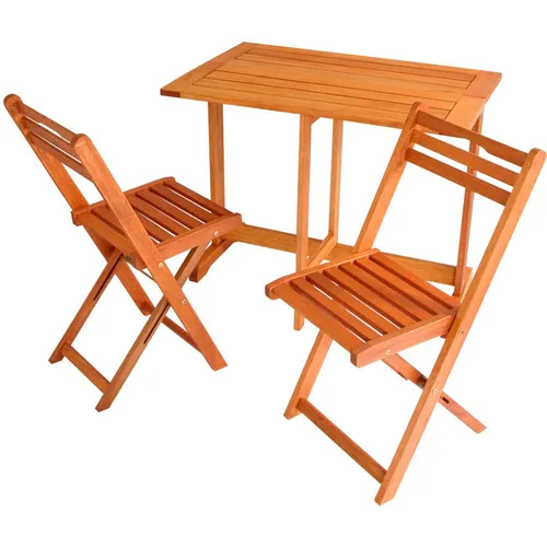 Balkonset 3-teilig Eukalyptus klappbar für den Garten
