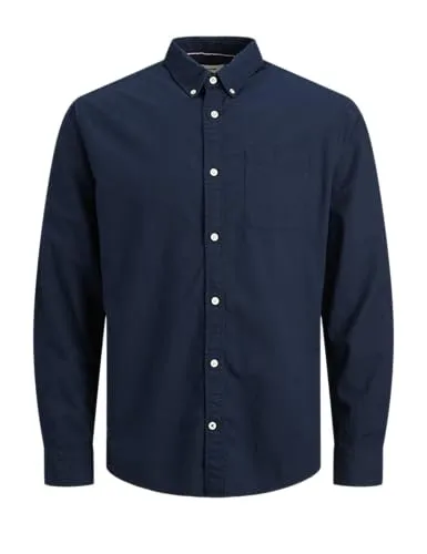JACK & JONES Male Freizeithemd Slim Fit - Herrenhemden, elegantes Slim Fit Freizeithemd aus 100% Baumwolle für optimalen Tragekomfort und einen modernen Look.