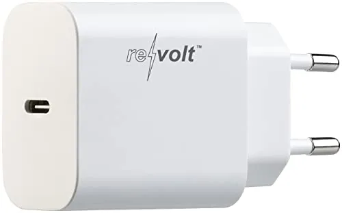 revolt USB Schnellladegerät: Kompaktes USB-C-Netzteil mit Power Delivery (PD) bis 20 Watt, 3 A (USB C Ladestecker, USB Netzteil 3A, Schnellladekabel iPhone)