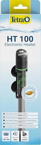 Tetra HT 100 Aquarienheizer - Vollelektronischer Aquarienheizer für 100-150 L Aquarien mit präziser Temperatureinstellung von 20 °C bis 32 °C und sicherer Befestigung durch Haftsauger