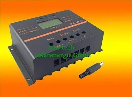 60A Solar LCD Laderegler Photovoltaik 12V/24V auto. für Solarpanel Solar Montage von bau-tech Solarenergie GmbH
