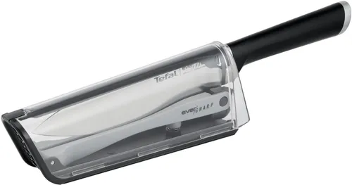 Tefal K25690 Ever Sharp Chef-Messer mit Messerschärfer - Kochmesser mit 16,5 cm Klinge, exklusive Schleiftechnologie für ständiges Schärfen und sicherem Verschlusssystem, ideal für die tägliche Zubereitung.