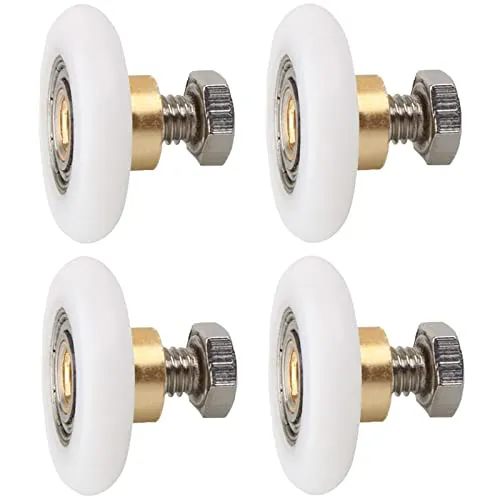 Monsully 4 Stück Schiebetür Ersatzrollen, Duschtür-Rollen Duschkabine Schiebetür Rollen mit Schraube Badezimmer-Glastürläufer, für Duschkabinentür (23 mm)