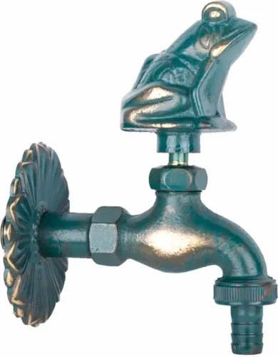 Nostalgie Auslaufventil Frosch patiniert 1/2