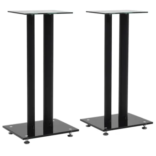 vidaXL 2X Lautsprecherständer - Doppelsäulen aus Glas und Aluminium, stabil und vibrationsdämpfend für ein modernes Soundsystem