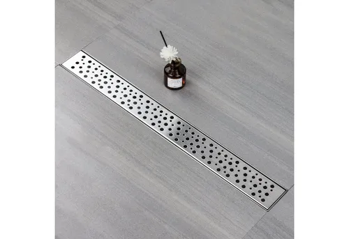 SaniteModar Duschrinne Extra flach aus Edelstahl mit Siphon - Hochwertige Duschrinne für schnelle Wasserableitung bis 40 l/min. Ideal für den Einsatz in Duschen, mit kompakten Maßen von 11 cm x 70 cm für eine elegante Lösung.