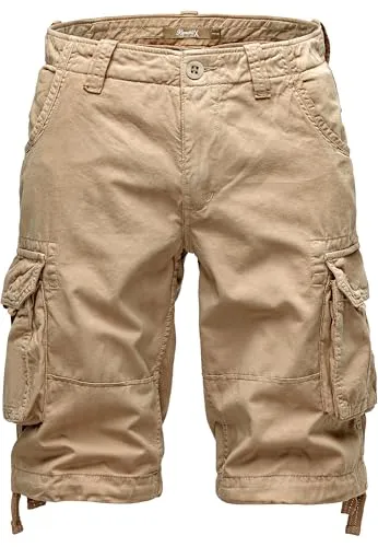 REPUBLIX Cargoshorts COLTON Herren Bermuda Shorts beige W33 - Bequeme Cargoshorts im Regular Fit, ideal für warme Tage. Mit praktischen Seitentaschen und aus pflegeleichter Baumwolle für hohen Tragekomfort.
