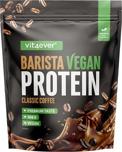 Barista Whey Vegan - Classic, 908 g - Veganer Kaffee-Proteinshake, ideal für Sportler und Kaffeeliebhaber. Mit 89 % Favabohnenprotein und 80 mg Koffein pro Portion – perfekt für einen energiereichen Start in den Tag!