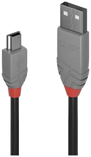 LINDY USB-Kabel USB 2.0 USB-A Stecker, USB-Mini-B Stecker 5.00m Schwarz 36725