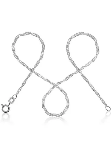 modabilé Kette ohne Anhänger Halskette Singapur, Damen Singapurkette 1,8mm 38cm Sterling Silber 925, Made in Germany