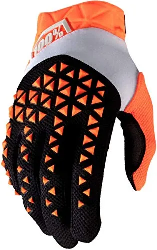 100% Airmatic Handschuhe, Erwachsene (Schwarz/Orange, Mittel)