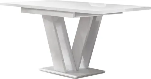 MIRJAN24 Esstisch Massiv - Stilvoll Ausziehbar in Weiß Hochglanz - Esstisch Massiv, ausziehbar von 120 cm auf 160 cm, ideal für Esszimmer. Robuste Bauweise mit eleganter Hochglanz-Oberfläche für zeitloses Design.