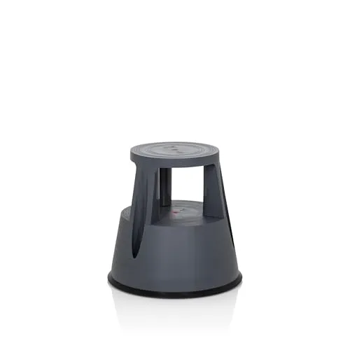 hjh OFFICE Tritthocker TIO-M - Flexibler Rollhocker mit 150 kg Tragkraft - Leitern - Praktischer Rollhocker aus bruchsicherem Kunststoff, ideal für Gewerbe und Haushalt, mit rutschfesten Trittflächen und bis zu 150 kg belastbar.