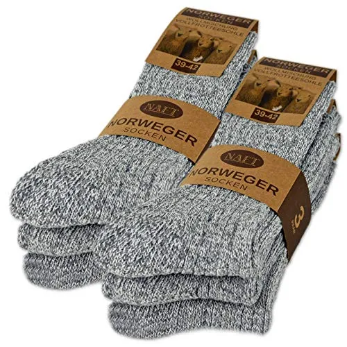 Norweger Socken für Damen & Herren – 6 Paar in Schwarz, Grau und Anthrazit