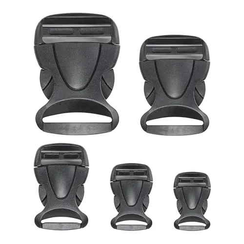 Steckschnallen für Gurtbänder, Größe 50 mm, 2 Stück, in Schwarz, aus Hartplastik, Steckschnallen-Klickverschluss, Ersatz Steckverschluss, Schnalle Reparatur, Rucksack Gurtschnalle, Steckschließe Gurt
