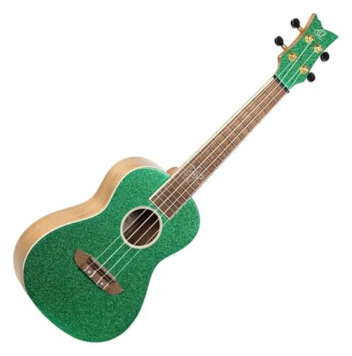 Ortega Guitars Konzert Ukulele Akustisch – Element Series – Fichte, Grün (RUEL-MGR) - Streichinstrumente – Erleben Sie den lebhaften Sound der Fichtendecke und die einfache Handhabung, ideal für Einsteiger. Inklusive gepolstertem Gigbag für sicheren Transport.