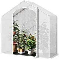 Woltu Foliengewächshaus 200x80x200 cm - Garten-Zubehör: Winterfestes und wasserdichtes Foliengewächshaus mit Tür und Fenstern, ideal für eine optimale Pflanzenzucht.