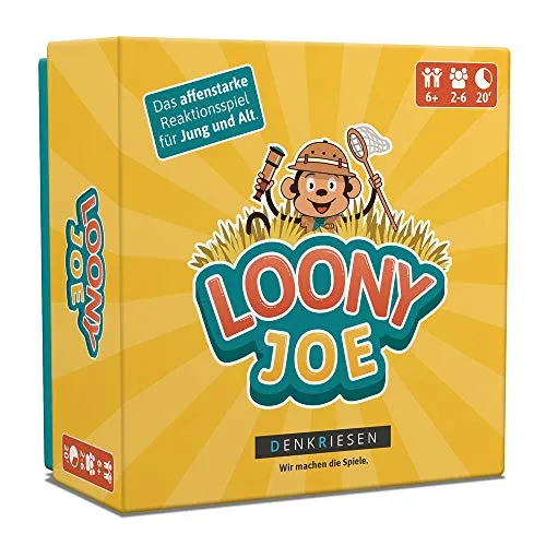 DENKRIESEN - Loony Joe - Das affenstarke Reaktionsspiel für Jung und Alt | Familienspiel | Kartenspiel | Geschenkidee | Reaktionsfähigkeit & Beobachtungsgabe | Spaß für alle Altersgruppen