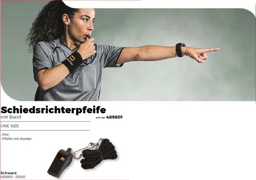 Stanno Schiedsrichterpfeife mit Band 489801Schiri Training Sport Pfeife Schule